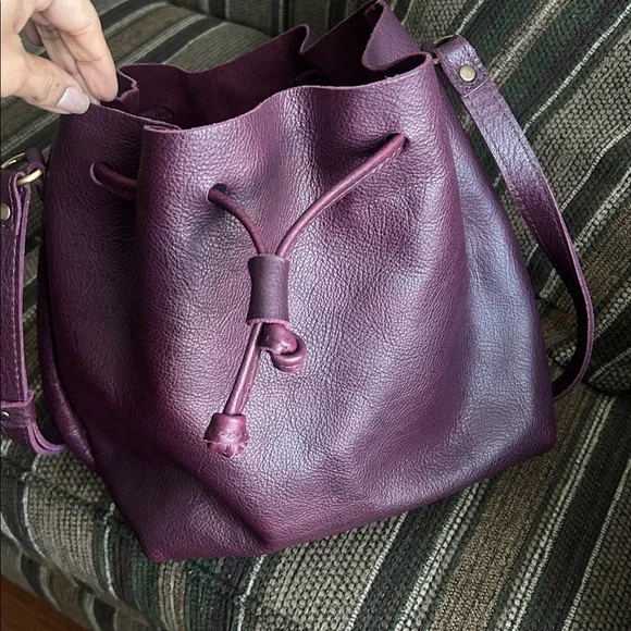 PORTLAND LEATHER purple bucket bag - Picture 5 of 5